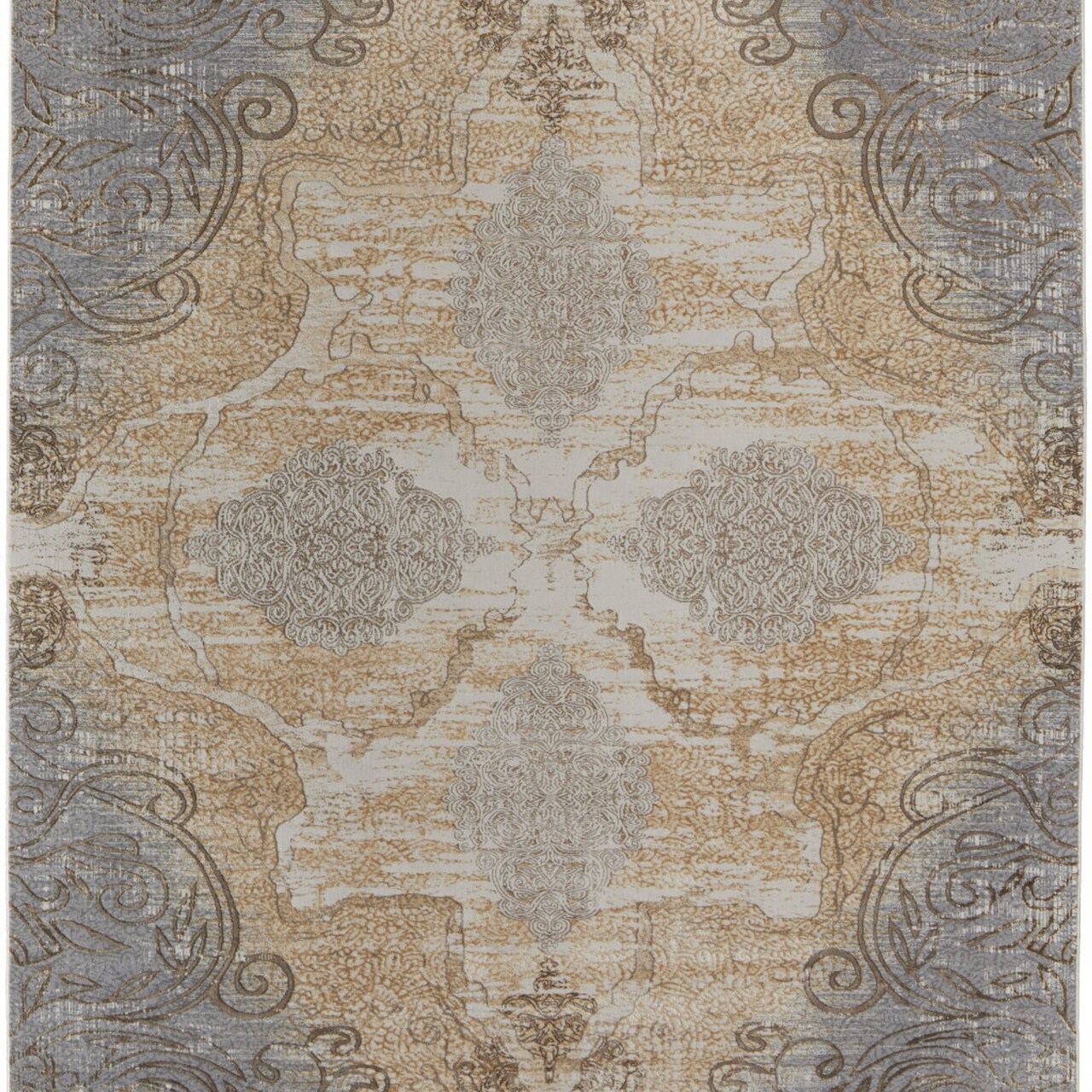 Edge Collections - 8' X 10' - Gray - Floral Pattern Area Rug for Inviting Spaces - 1 Piece